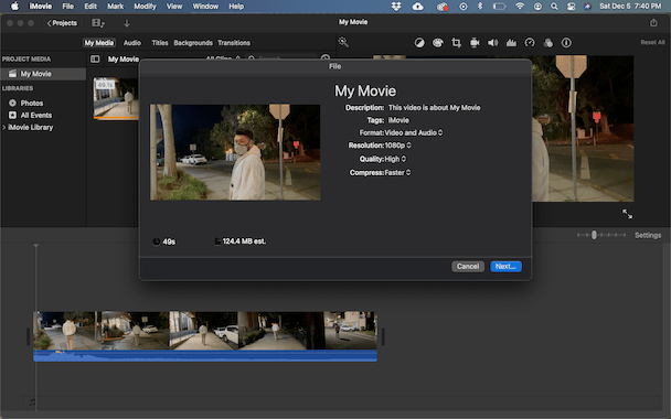 compress a video for email on a mac
